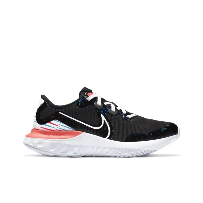 Nike Renew Run Cushioning Anti Slip And Wear Resistant Low Top Running Shoes GS Black White Pink-1