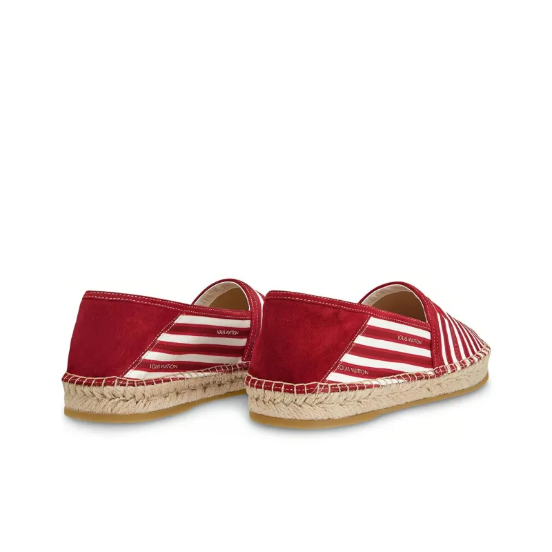 LOUIS VUITTON Lv Bidart Espadrille Shoes 'Red White Beige'-3