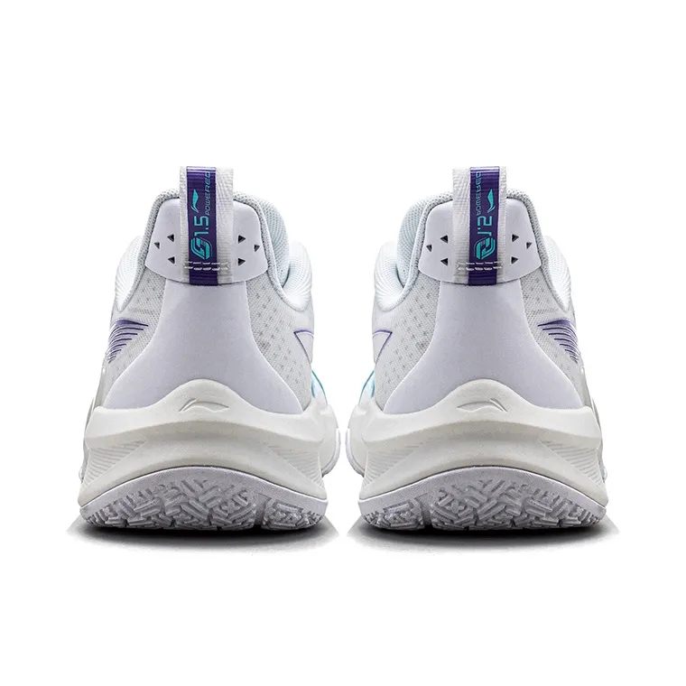 LiNing Lightning Speed 1.5 1.5 Cushioning Wear Resistant Rebound Low Top Basketball Shoes Men's White Blue Purple-3