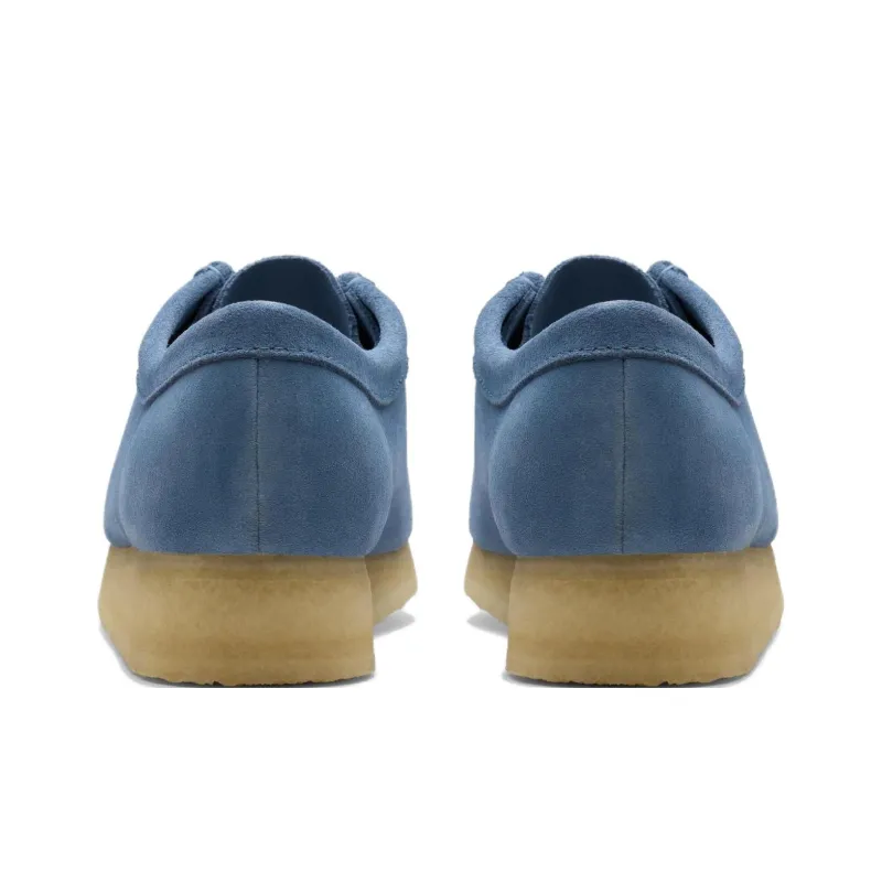 Clarks Suede Wear Resistant Low Top Casual Shoes Women's Blue-4
