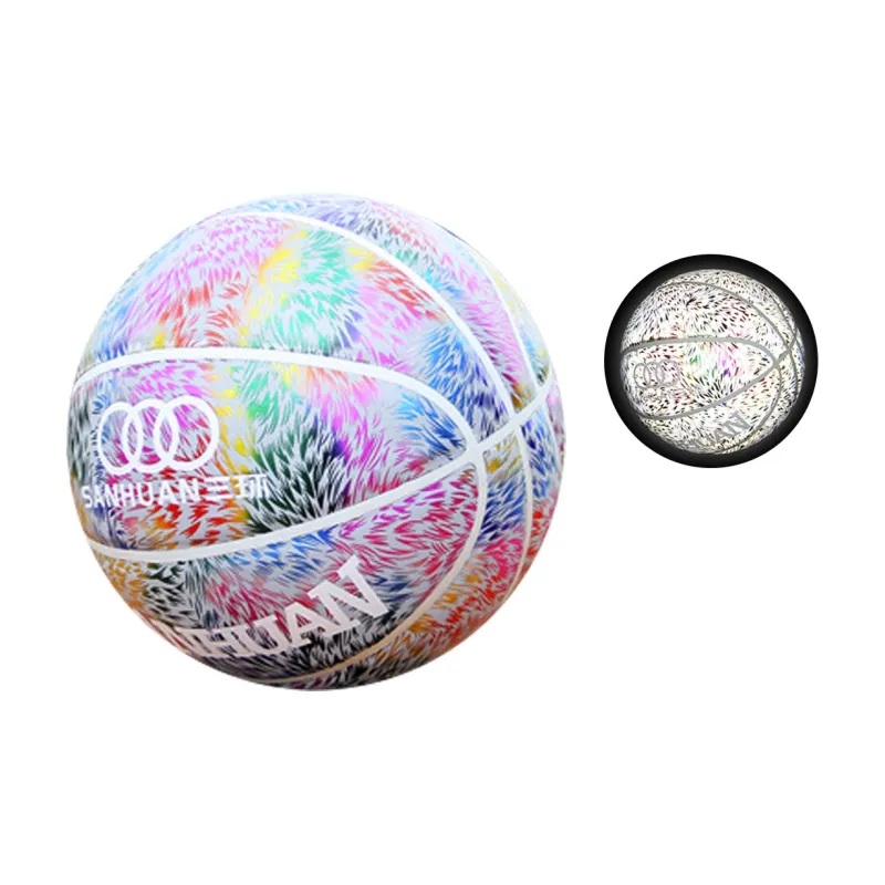 THREEHUAN PU Basketball Size 7 Ball Reflective Training Unisex-0