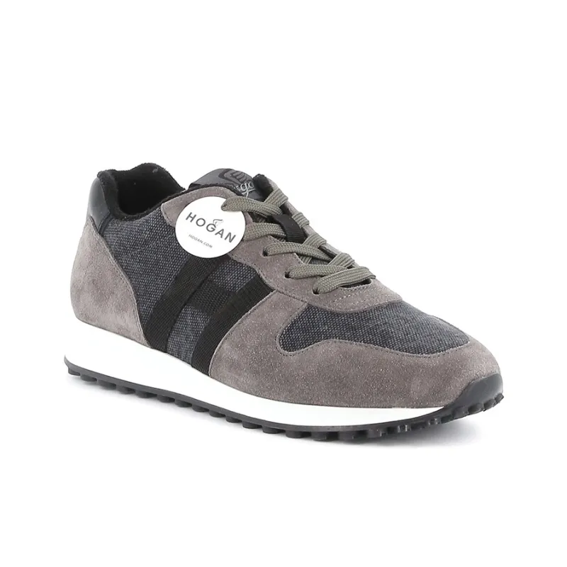HOGAN H383 Abrasion Resistant Low Top Casual Shoes Men's Gray-1