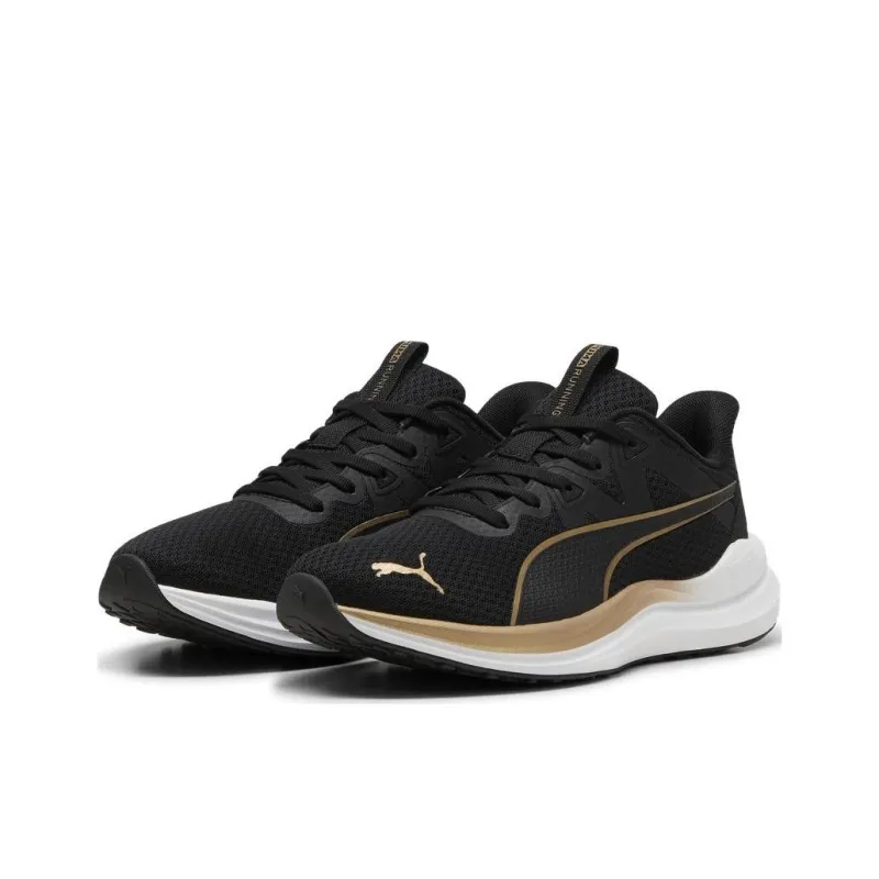 PUMA Reflect Lite Anti Slip Wear Resistant Low Top Casual Running Shoes Unisex Black Gold-2