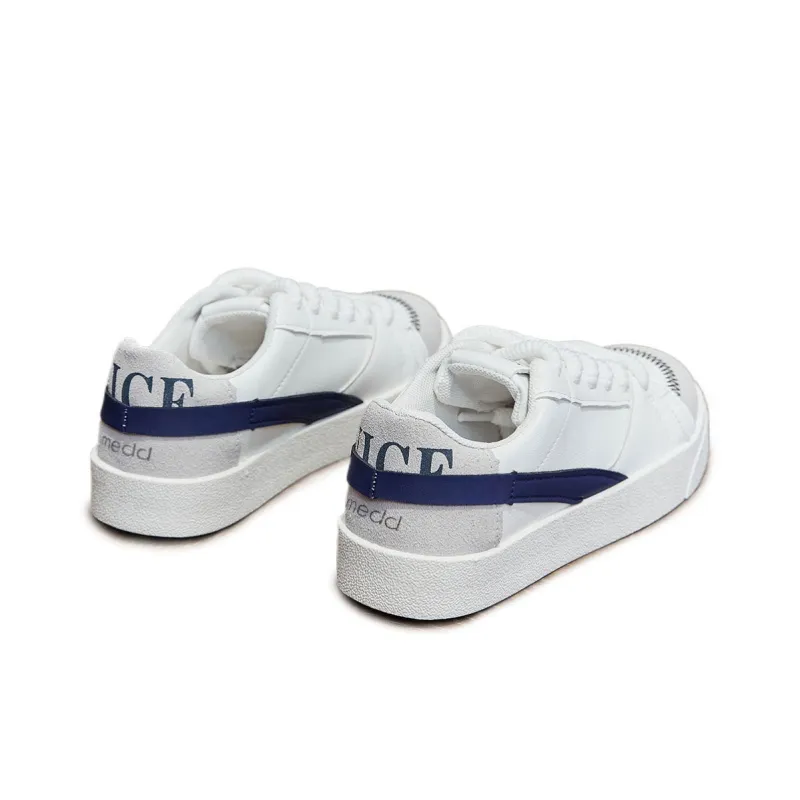 Medd Small White Shoes Lightweight Low-Top Skateboard Shoes Women's White-3