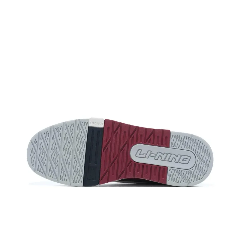 LiNing 001 BTC Prm Abrasion Resistant Breathable Low Top Skateboard Shoes Men's White Red-5
