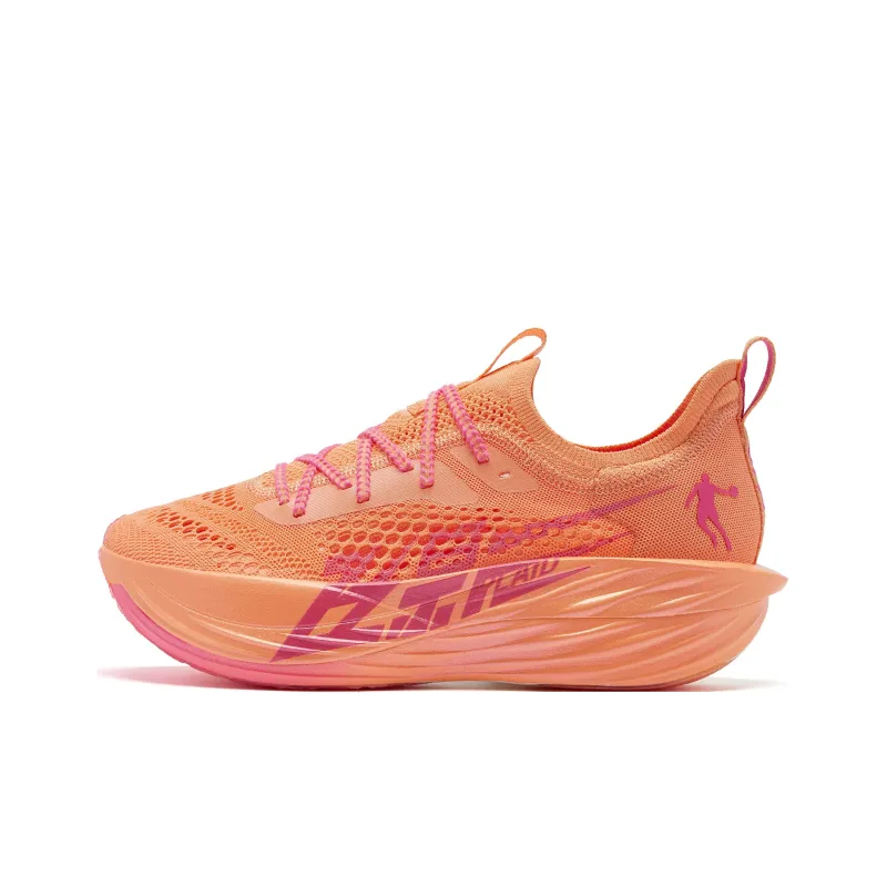 QIAODAN Flying Shadow Plaid Wear-Resistant Low-Top Marathon Running Shoes Men's Pink-0