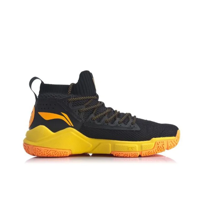 LiNing Wade Fission 5 Cushioned Slip Resistant Low Top Basketball Shoes Men's Black Yellow-1