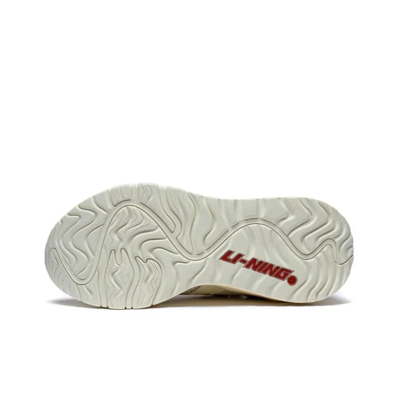 LiNing 001 Mountains And Seas Anti Slip Wear Resistant Low Top Sports Casual Shoes Women's Ecru Custard-6