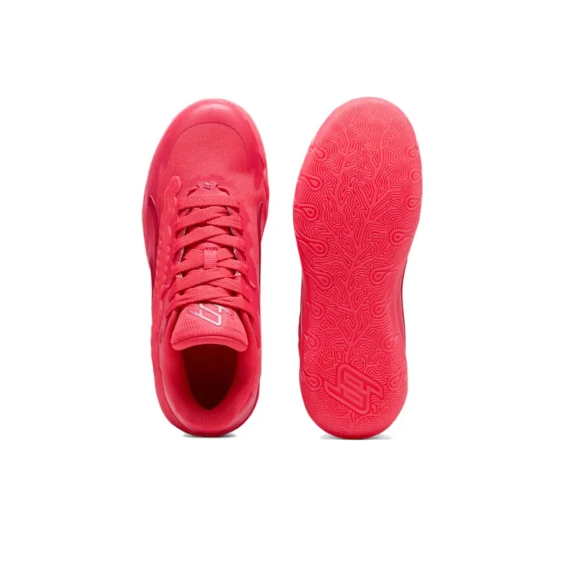 PUMA Stewie Shock Absorbers With Slip Resistant And Abrasion Resistant Properties Low Top Basketball Shoes Women's Red-3
