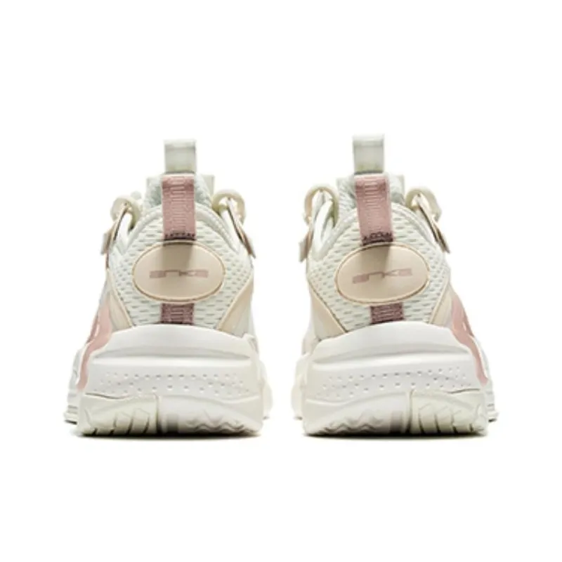 Erke Soaring Anti Slip Wear Resistant Low Top Sports Casual Shoes Women's White Brown Pink-3