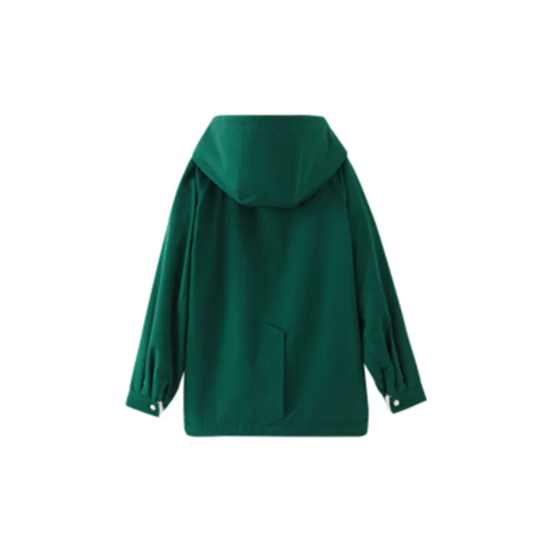 Initial Language Puffer Jacket Women's Dark Green-1