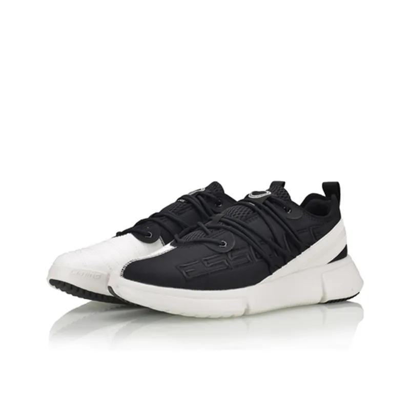 LiNing Essence 2 WS Cushioned Breathable Lightweight Slip Resistant Low Top Vintage Basketball Shoes Men's Black White-2