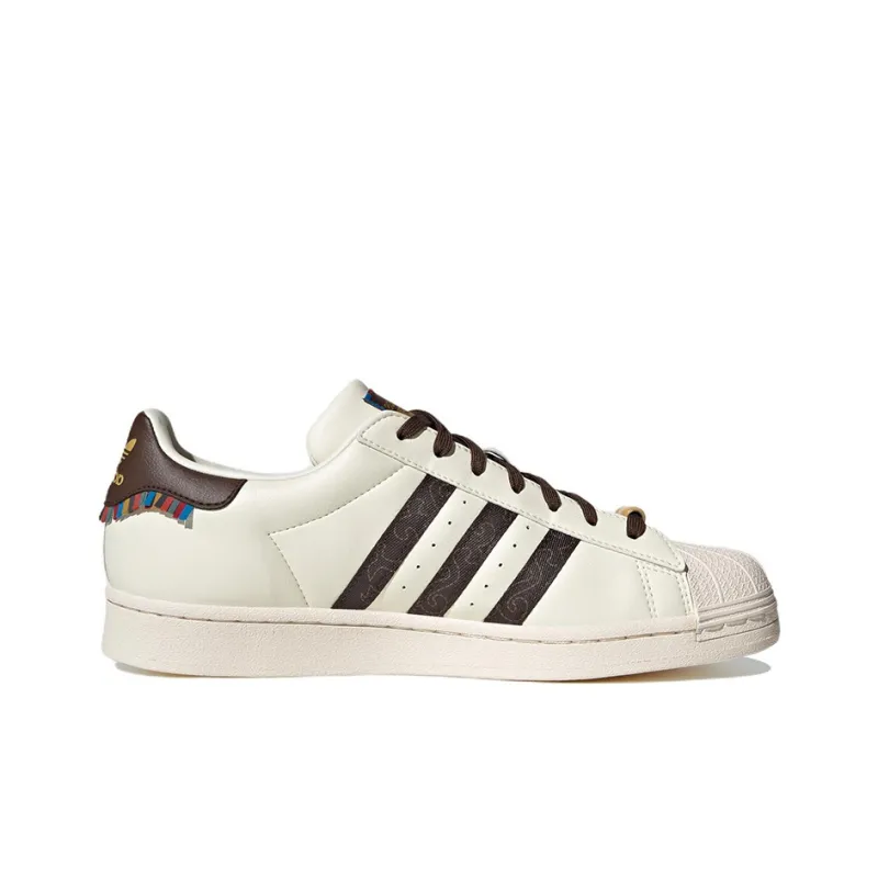 Adidas Originals Superstar Skateboard Shoes Unisex Low Top Ecru/Brown-1