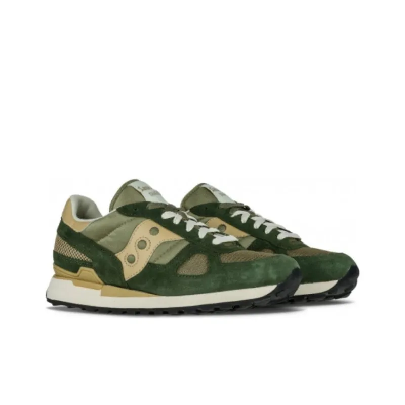 Saucony Shadow Original Cushioning Wear-Resistant Low-Top Running Shoes Green-2