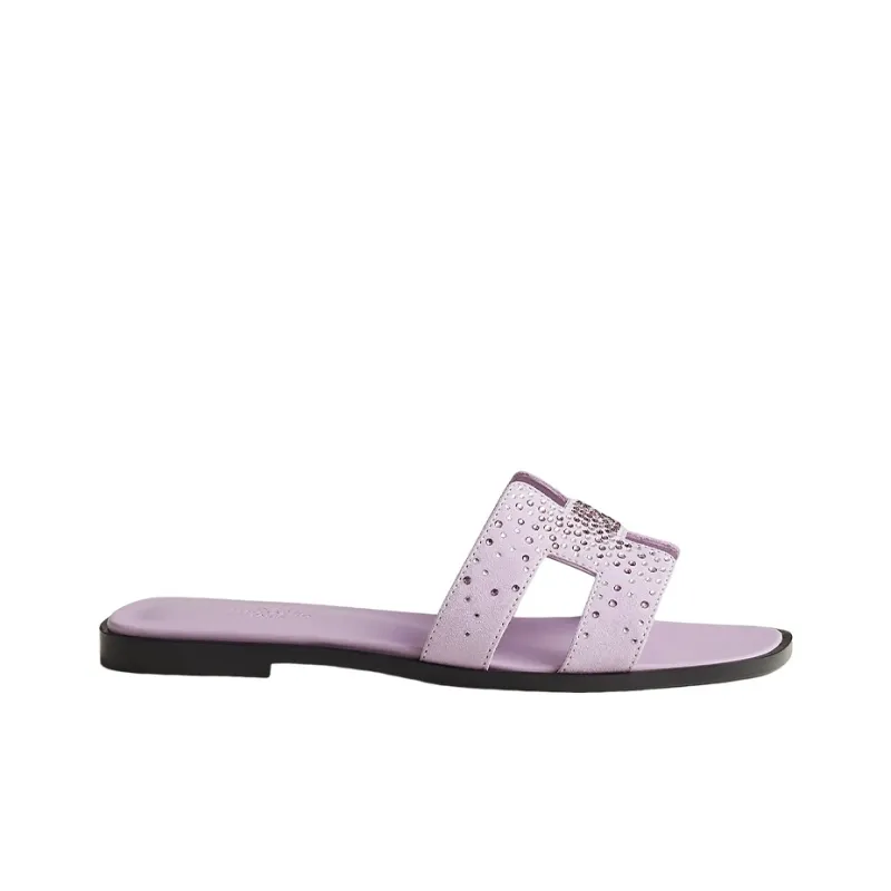 HERMES Oran Slide Slippers Women's Purple-1