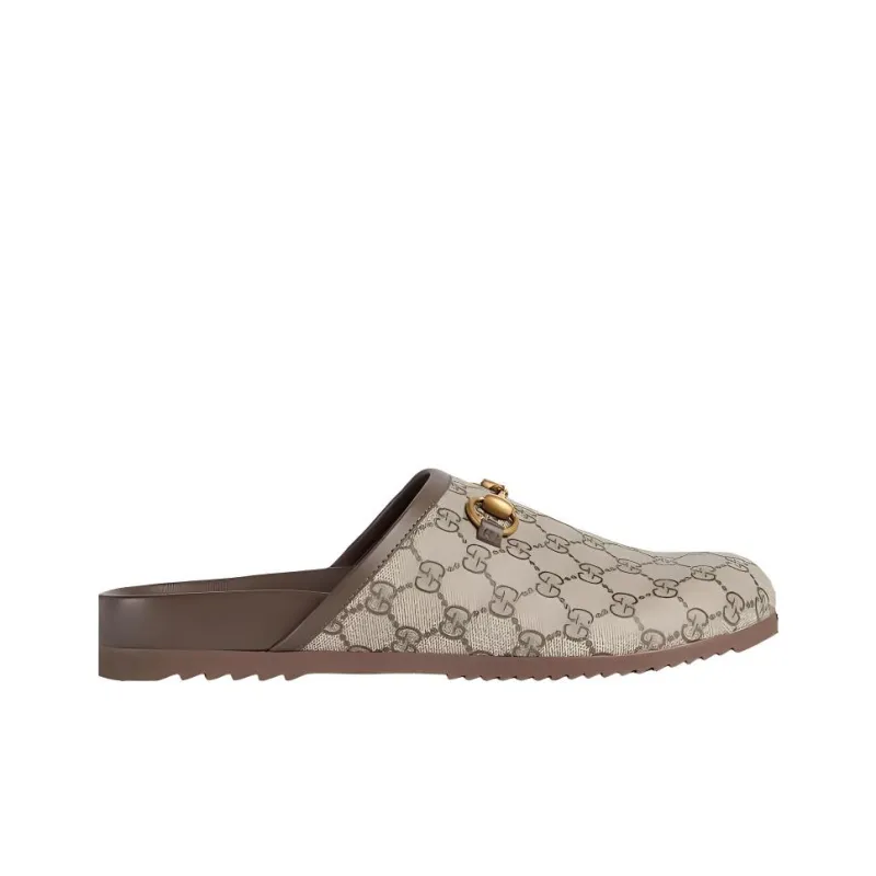 GUCCI Women's Horsebit Slipper 'GG Supreme Beige' Women's-1