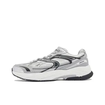 QIAODAN Anti Slip And Wear Resistant Breathable Low Top Casual Shoes Men's White Silver