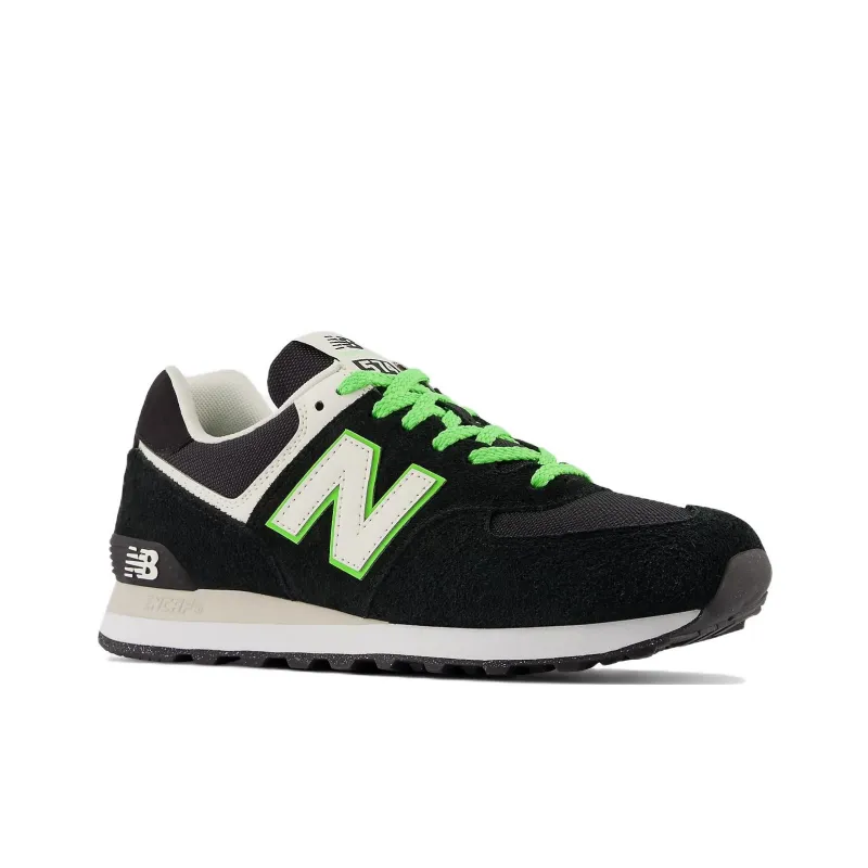 New Balance 574 Black White Green-2