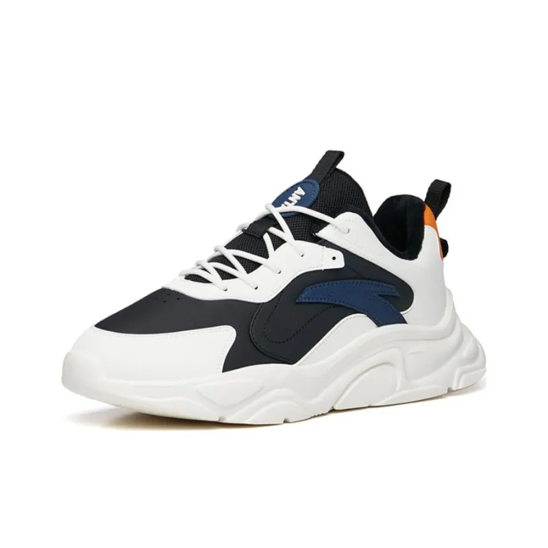 Anta Life Collection Little Millennium 2.0 Wear Resistant Slip Resistant Low Top Casual Shoes Men's White Black Orange-1