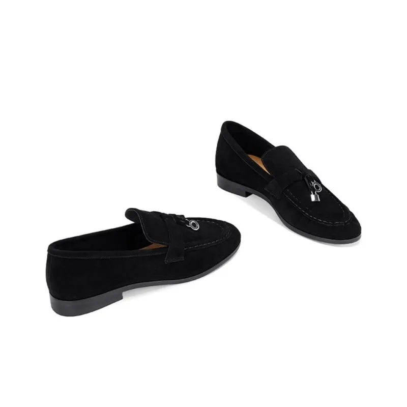 JESSICA SOPHIA British Loafers Casual Single Shoes 2cm Women's Black-1