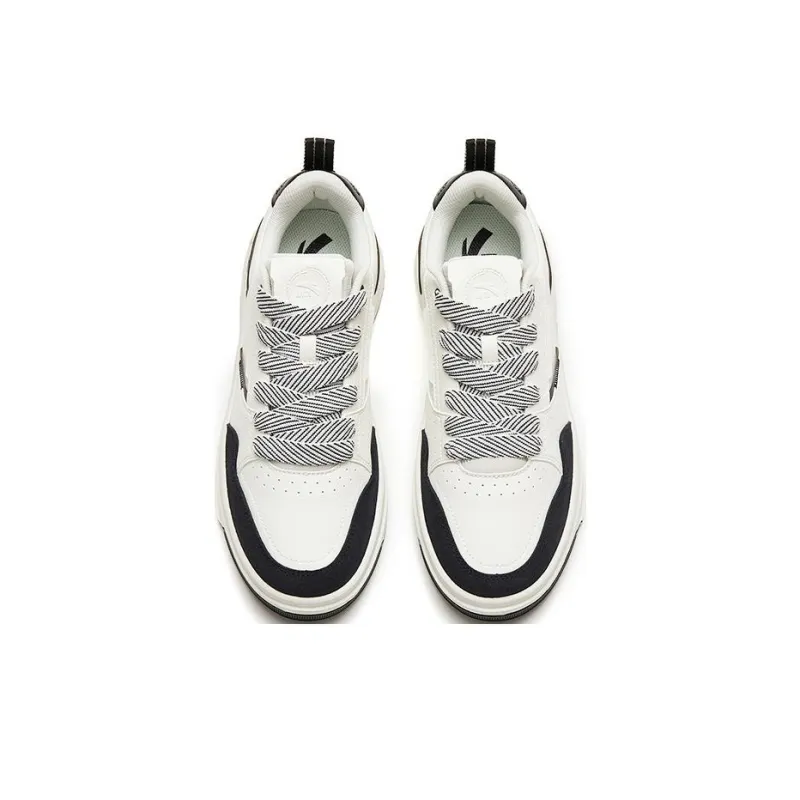Anta Bump Slip Resistant, Abrasion Resistant, Breathable Low Top Skateboard Shoes Men's White Black-2