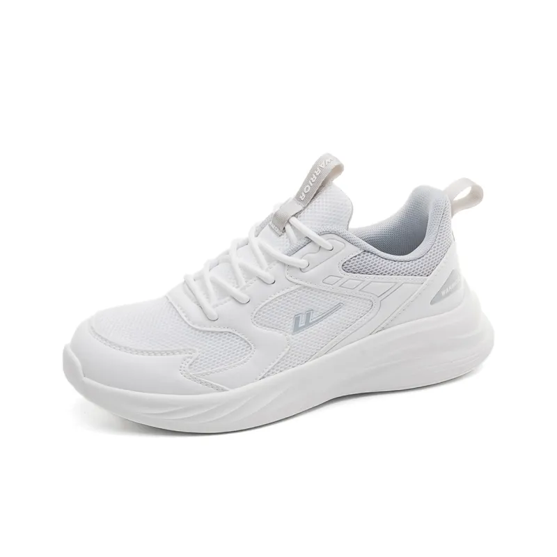 Warrior Shock Absorbing, Non Slip, Wear Resistant, Breathable And Lightweight Low Top Casual Shoes Unisex White Gray-1