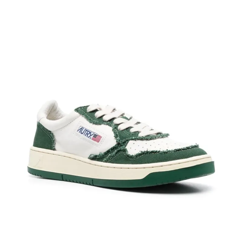 AUTRY Medalist Canvas Panelled 'White Green'-1