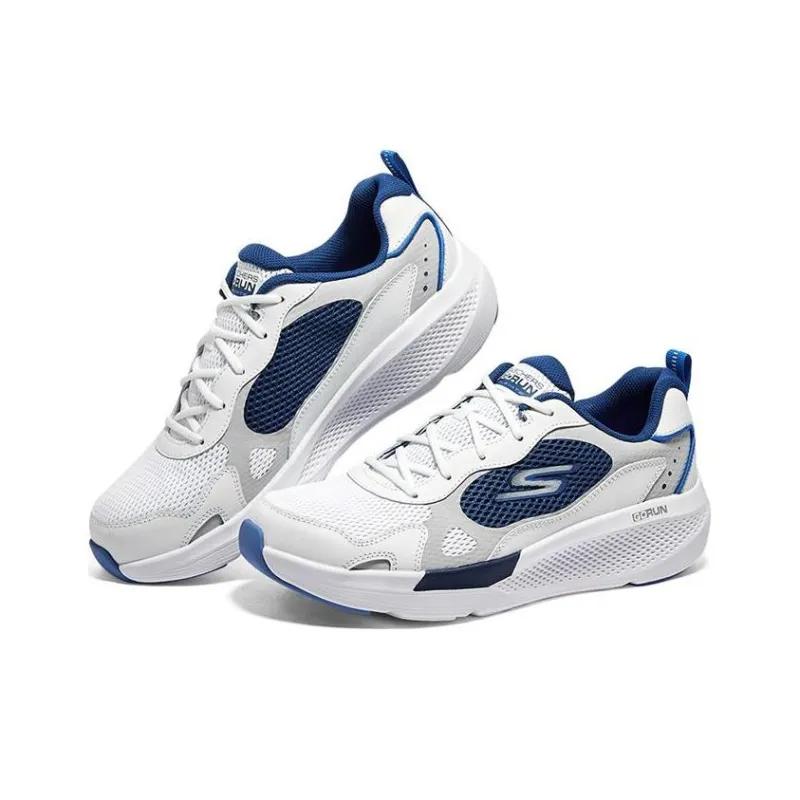 Skechers GO RUN Elevate Running Shoes Men Low Top White/Marine Blue/Red-2