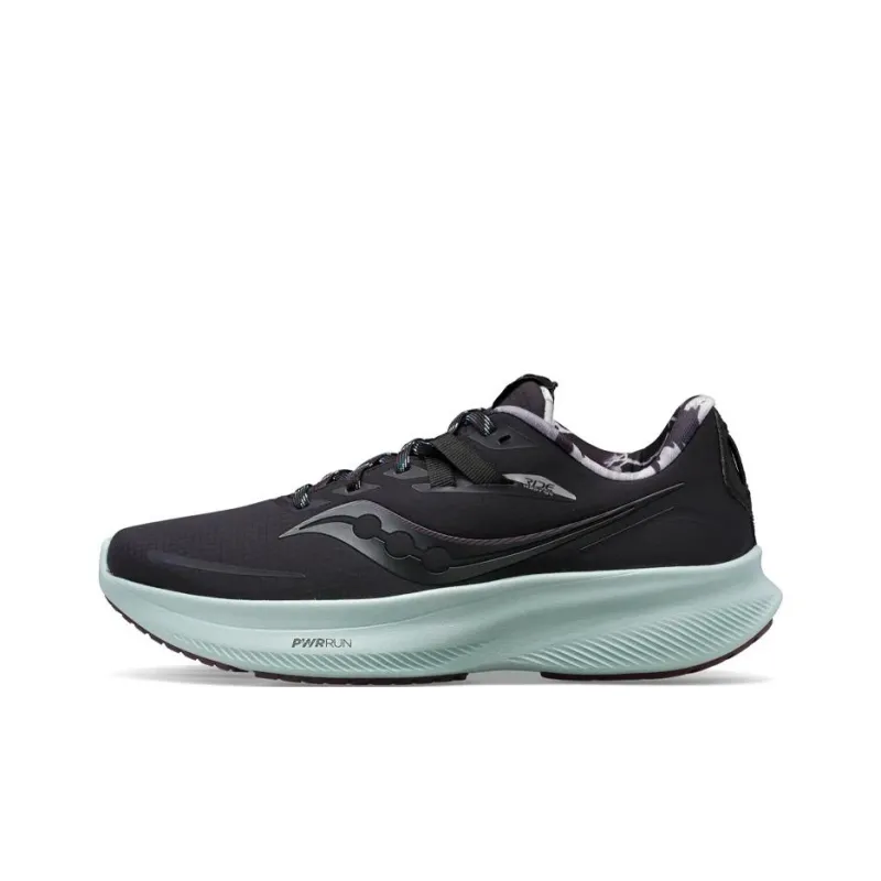 Saucony Ride 15 Cushioned Anti Slip Wear Resistant Breathable Lightweight Low Top Casual Running Shoes Men's Black-0