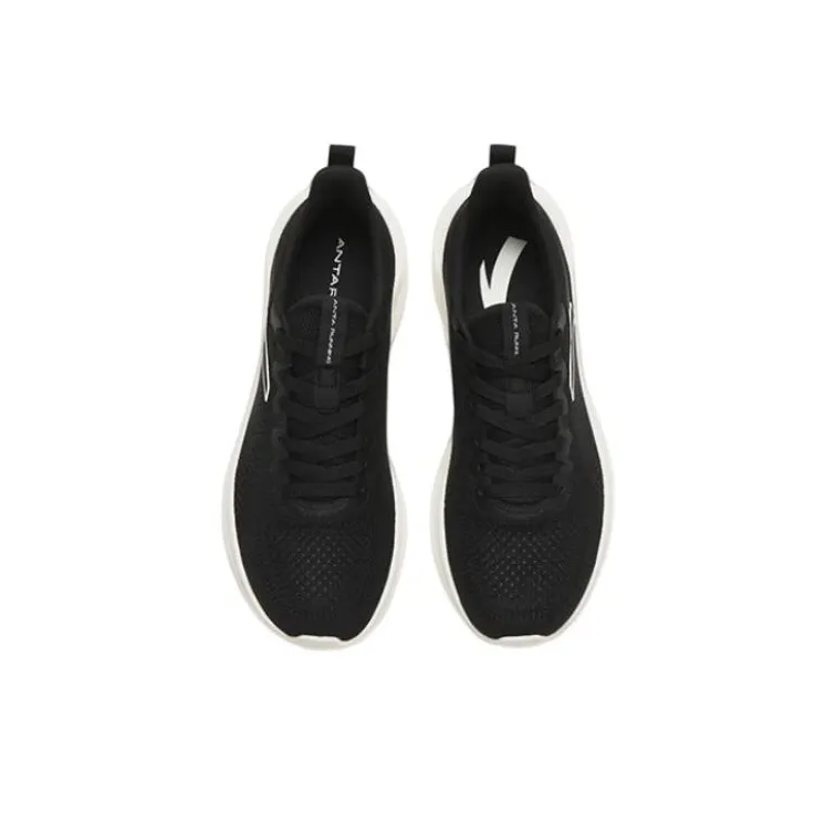 Anta Flyknit Cushioned Slip Resistant Breathable Low Top Casual Running Shoes Men's Black-2