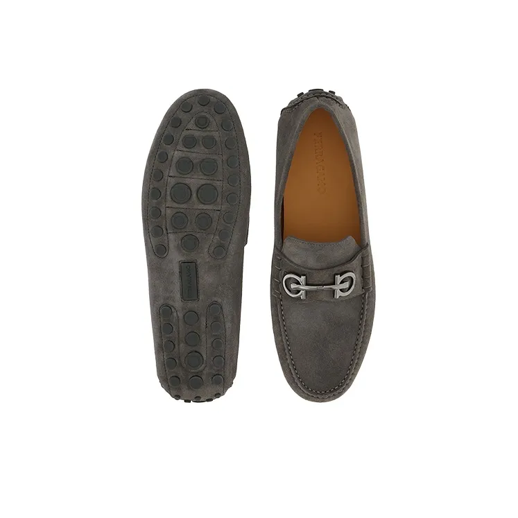 FERRAGAMO Gancini Suede Driving Shoes-4