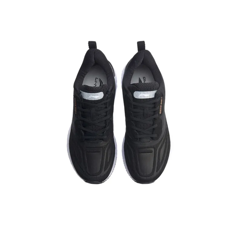 LiNing Cushioning Breathable Low-Top Running Shoes Women's Black White-4