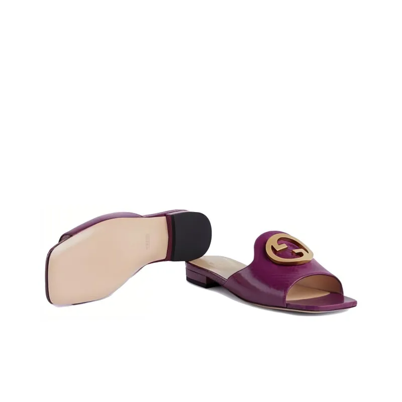 GUCCI Slide Slippers Women's Purple-4