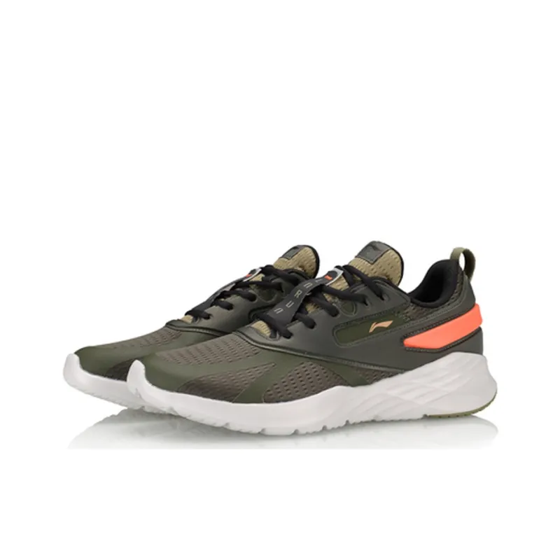 LiNing Crazy Run Cushioned Slip-Resistant Breathable Low-Top Running Shoes Men's Pine Scent Green-2
