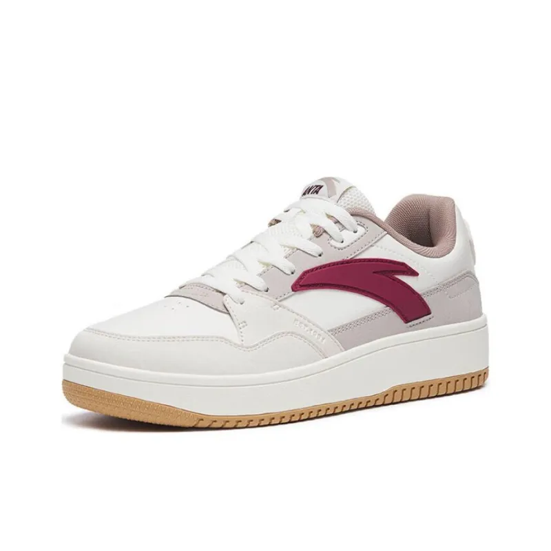 Anta 982GZ Anti Slip And Wear Resistant Breathable Low Top Skateboard Shoes Men's White Gray Red-2