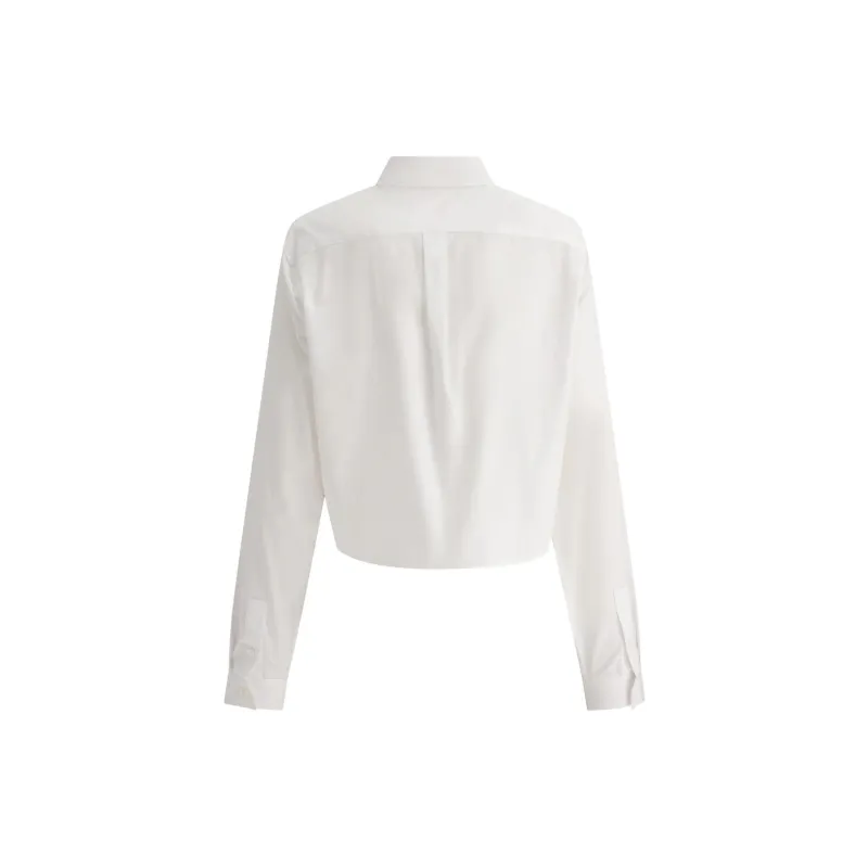 Givenchy Bow Cropped Long Sleeve Shirt 'White'-1