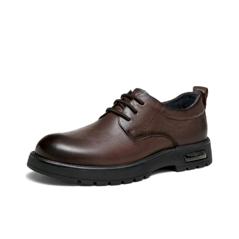 CAMEL Dress Shoes Men Low Top Black/Brown-5