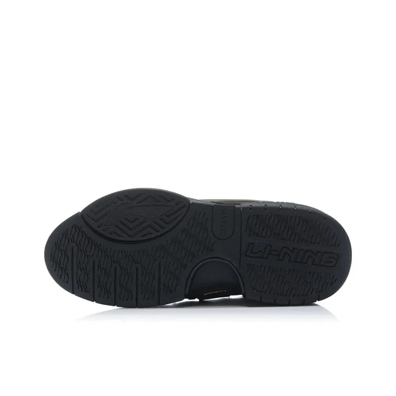 LiNing Wave Wrapping Anti Slip Shock Absorbing And Wear Resistant Low Top Skateboard Shoes Men's Black-4