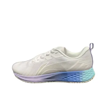 LiNing Red Hare 4 Anti Slip Wear Resistant Low Top Running Shoes Women's White Blue Purple