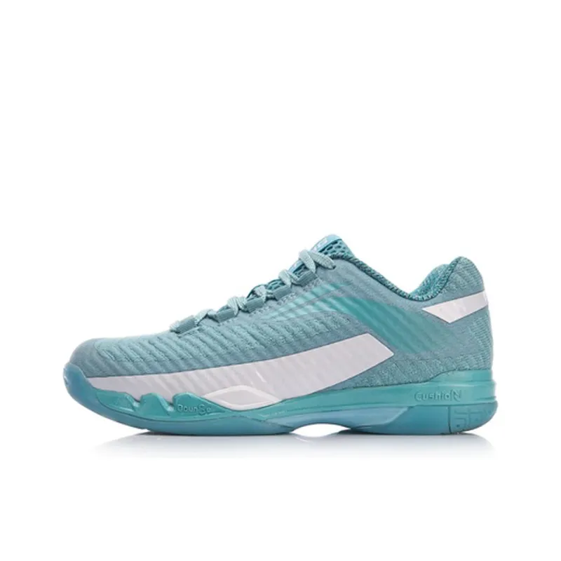 LiNing Pioneers Rebound Cushioning Breathable Wear Resistant Low Top Badminton Shoes Women's Ocean Blue-0