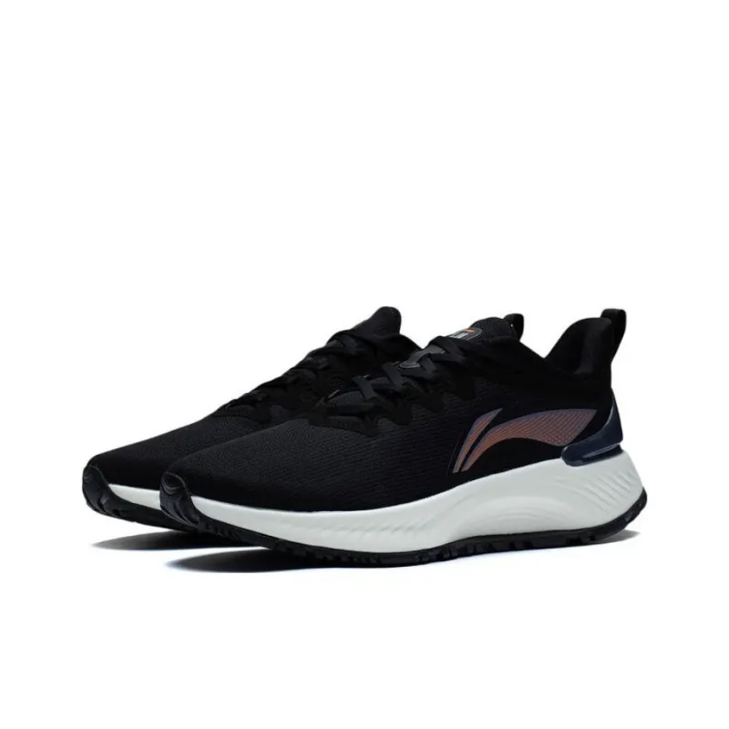 LiNing YueYing Element Abrasion Resistant Breathable Low Top Running Shoes Men's Black-2
