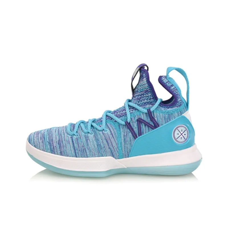 LiNing All In Team 6 Wade Collection Shock Absorbers Mid Top Basketball Shoes Men's Blue White-0
