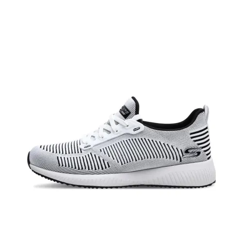 Skechers BOBS SQUAD Squad Durable Breathable Mid-Top Casual Shoes Women's White Black