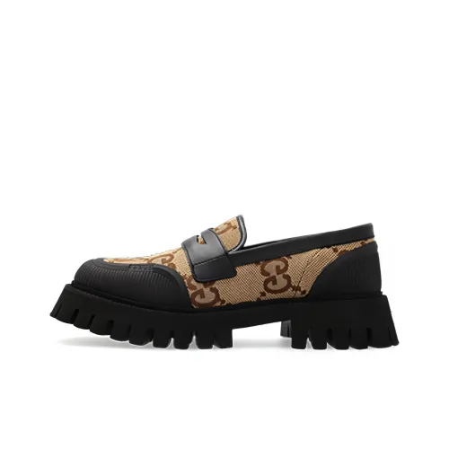 GUCCI GG Canvas Lug-sole Loafers