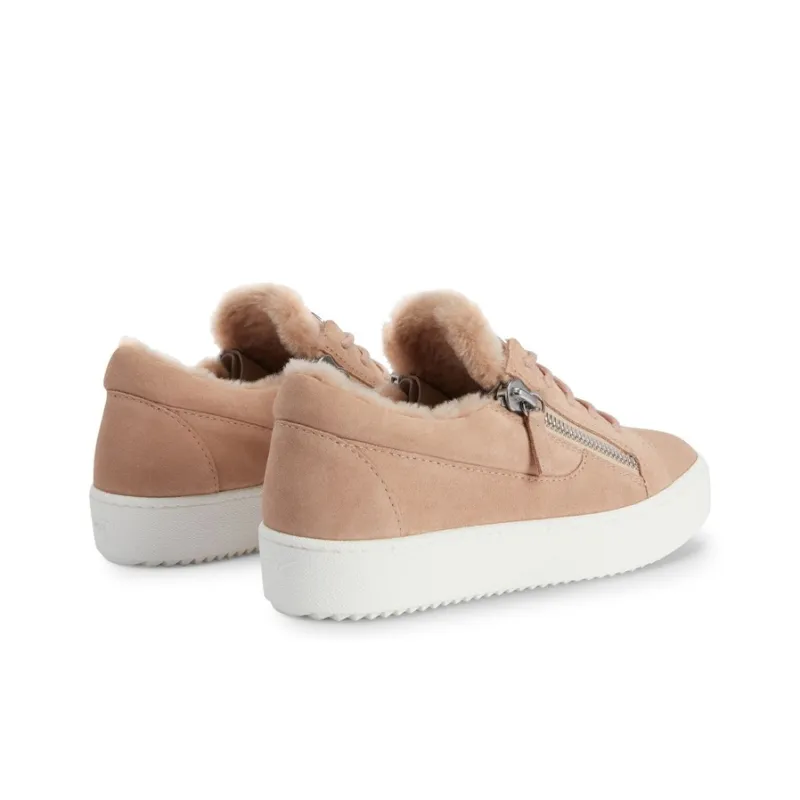 Giuseppe Zanotti Shearling trim Suede Sneakers Women's-4