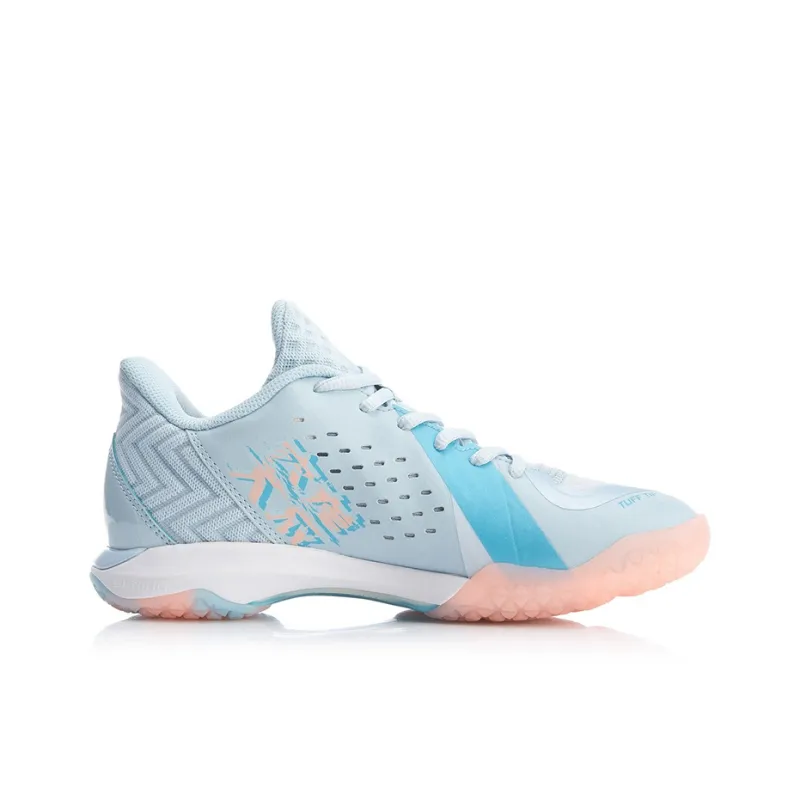 LiNing Raid 3 Cushioning Breathable Abrasion Resistant Slip Resistant Low Top Badminton Shoes Women's Light Blue-1