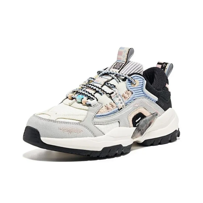 Erke Warm Sun Anti Slip Wear Resistant Low Top Padded Sports Casual Shoes Women's Gray Black-1