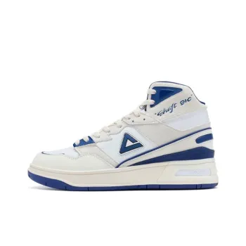 PEAK Taichi 910 OG Anti Slip Wear Resistant High Top Skateboard Shoes Men's White Blue