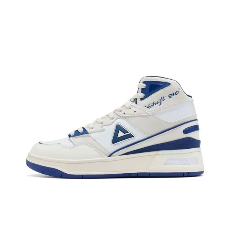 PEAK Taichi 910 OG Anti Slip Wear Resistant High Top Skateboard Shoes Men's White Blue-0