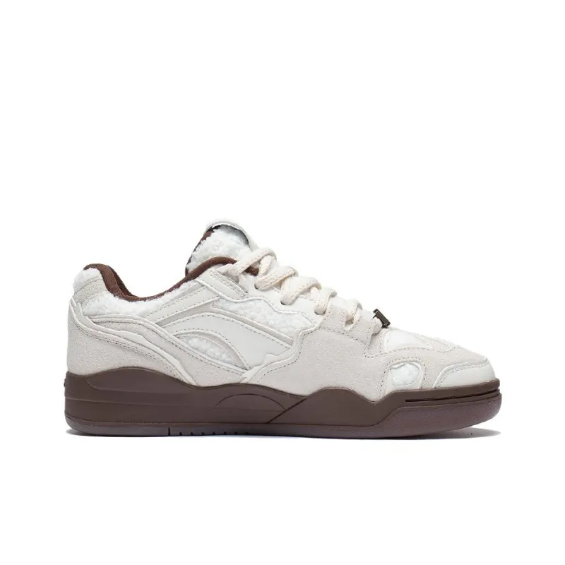 LiNing Moon White Low Top Skateboard Shoes Unisex White-1